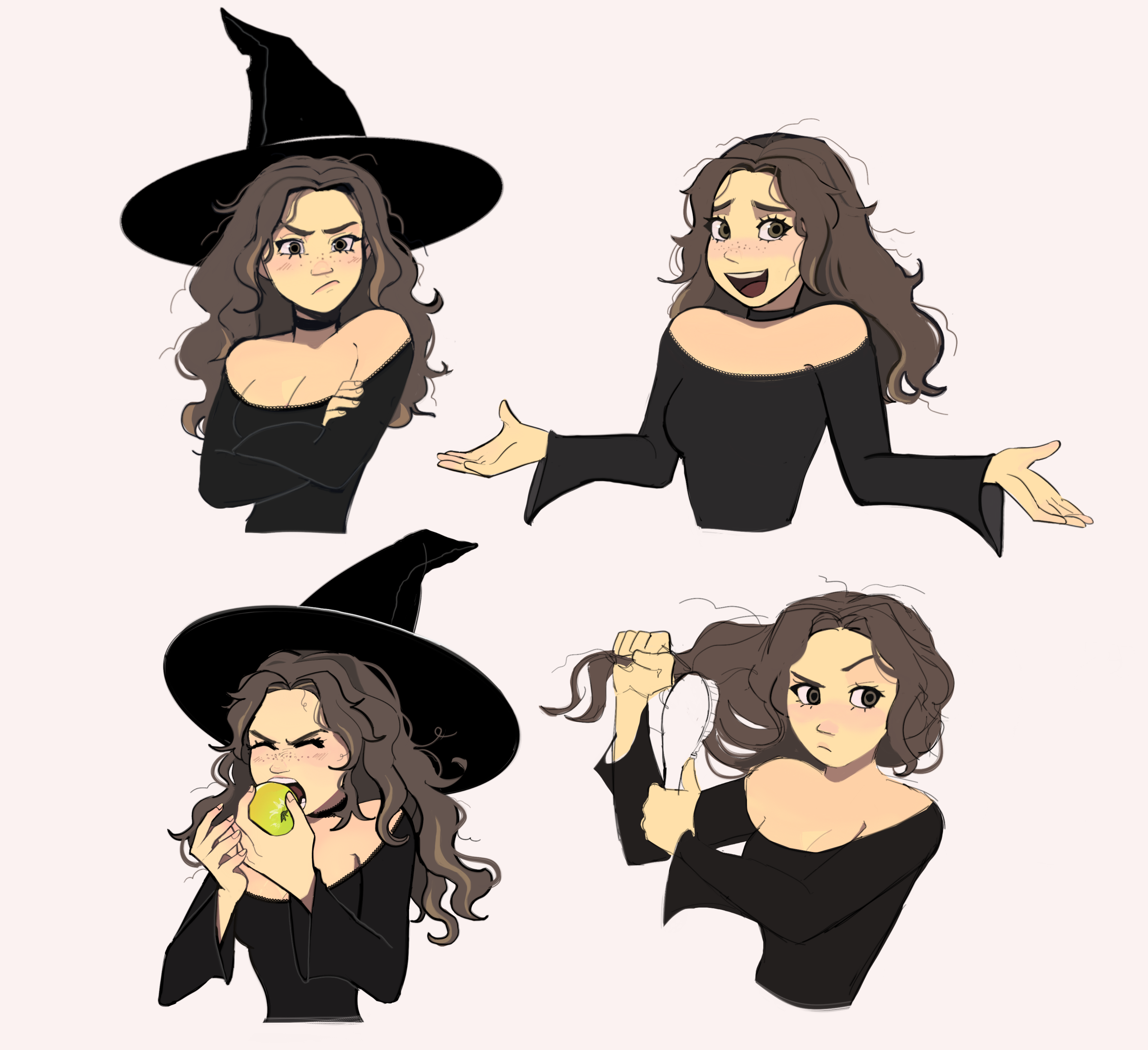 Witch girl expressions