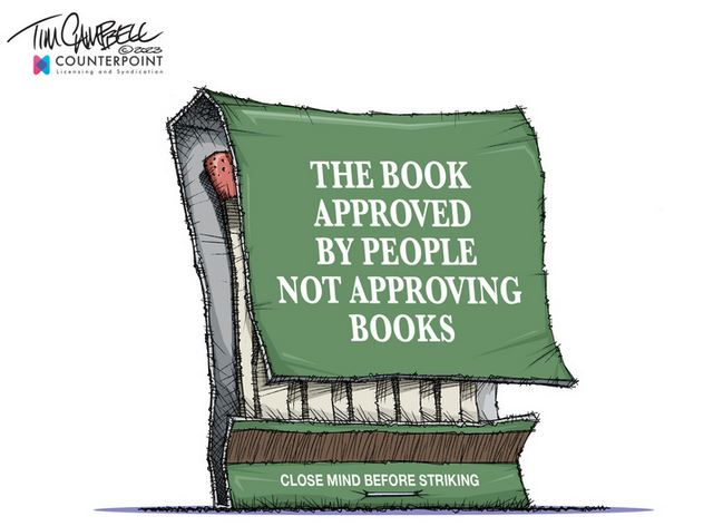 There has never been a case where the people banning and burning books are "the good guys"