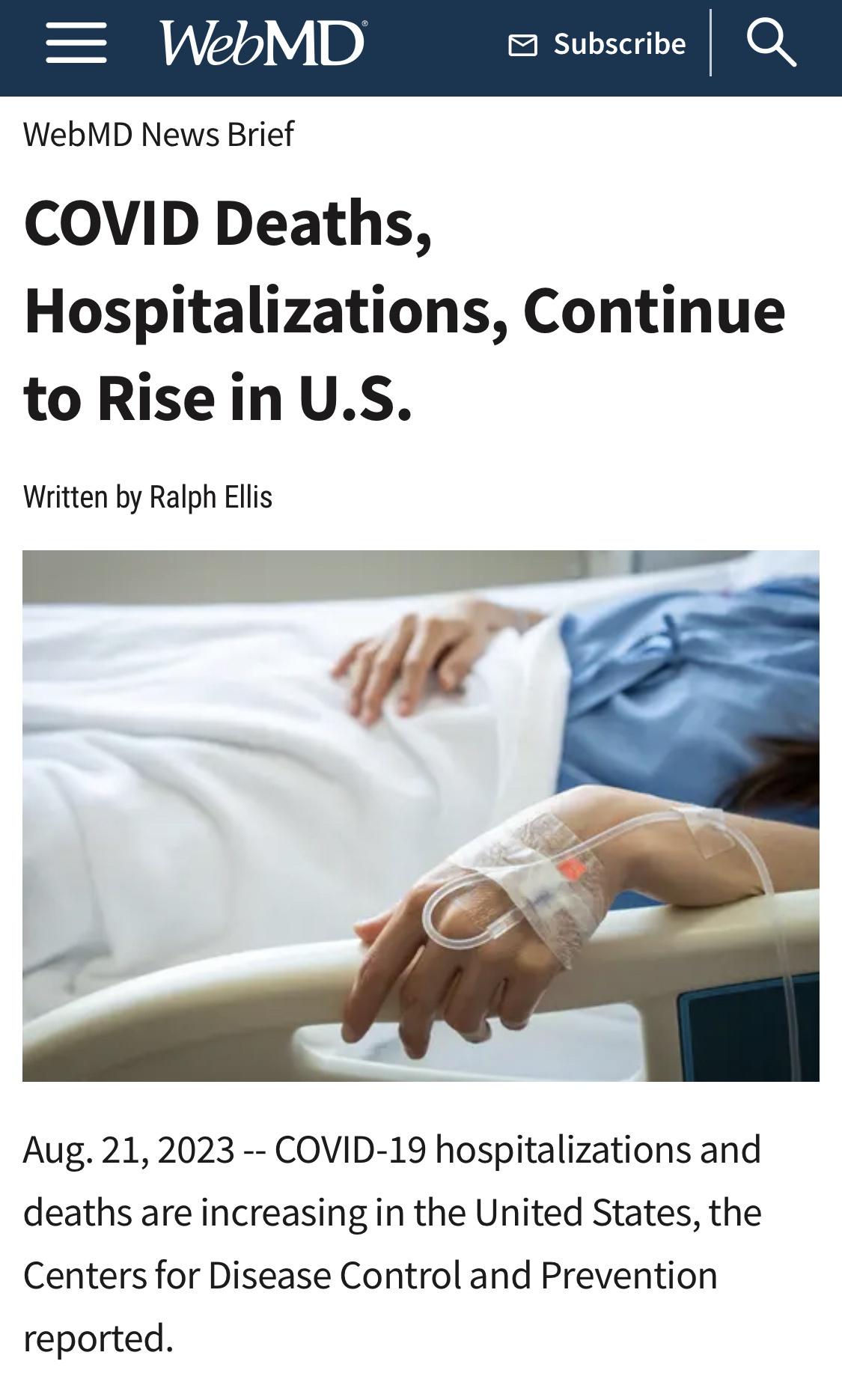 1 out of every hundred deaths in the United States is COVID again. We&rsquo;re bringing it back folks!