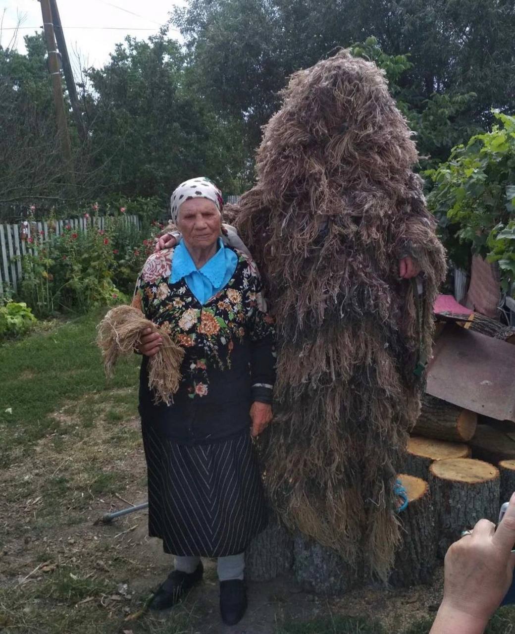 Instead of a thousand words. Mrs Liubov is 103 years old. She makes masking suits for our Ukrainian Defenders.