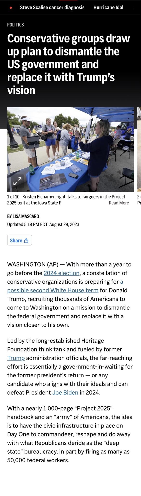 And we must wait for the election and hope for the best?