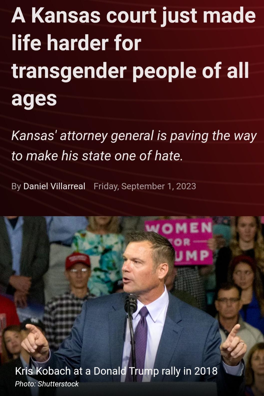 A Kansas court just made life harder for transgender people of all ages