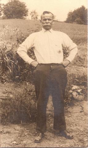 My great-great-grandfather (born in Slovakia) at his farm in Pennsylvania, 1930