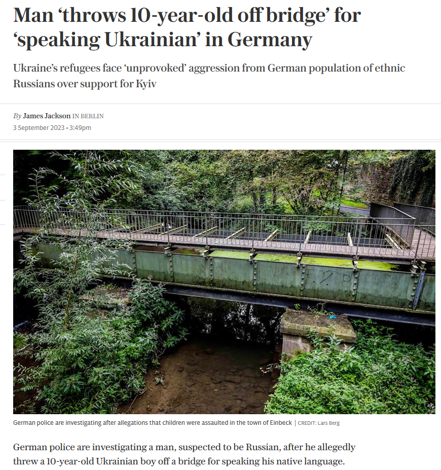 Frontpage story about attack on Ukrainian kids in Germany turns out to be untrue