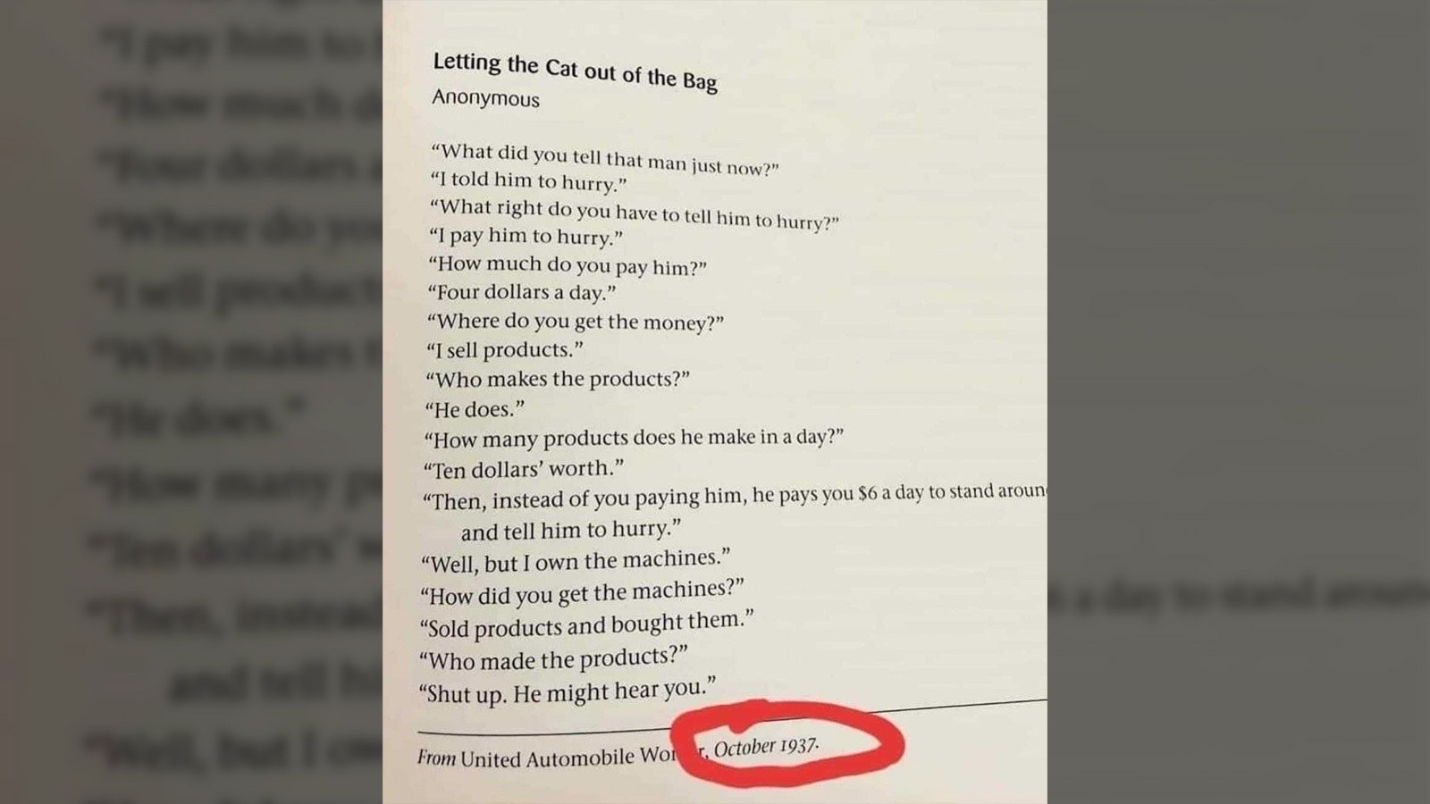 The more things change....Why Unions are so important.