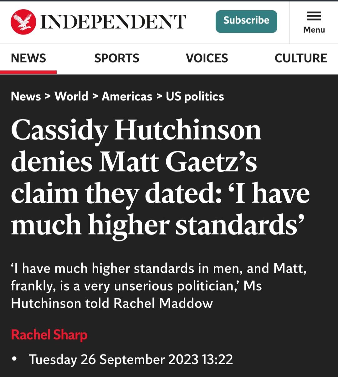 Cassidy Hutchinson burned Matt Gaetz good