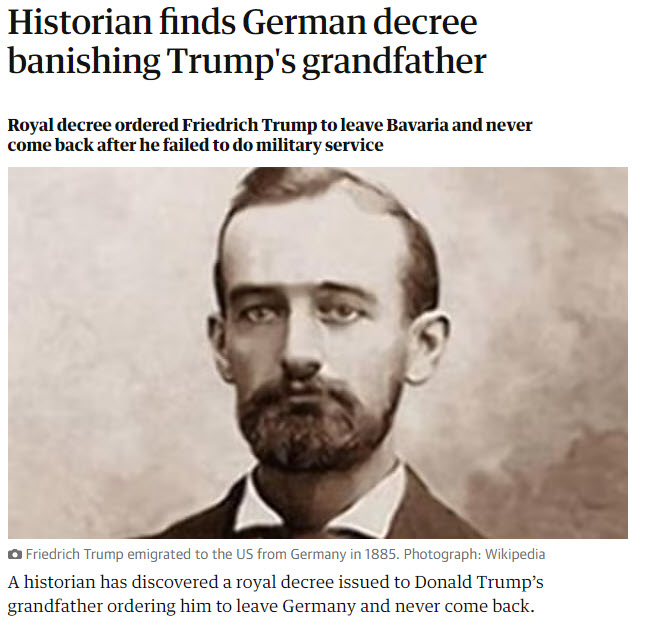 Trump's grandfather was a coward too. It's a family trait.