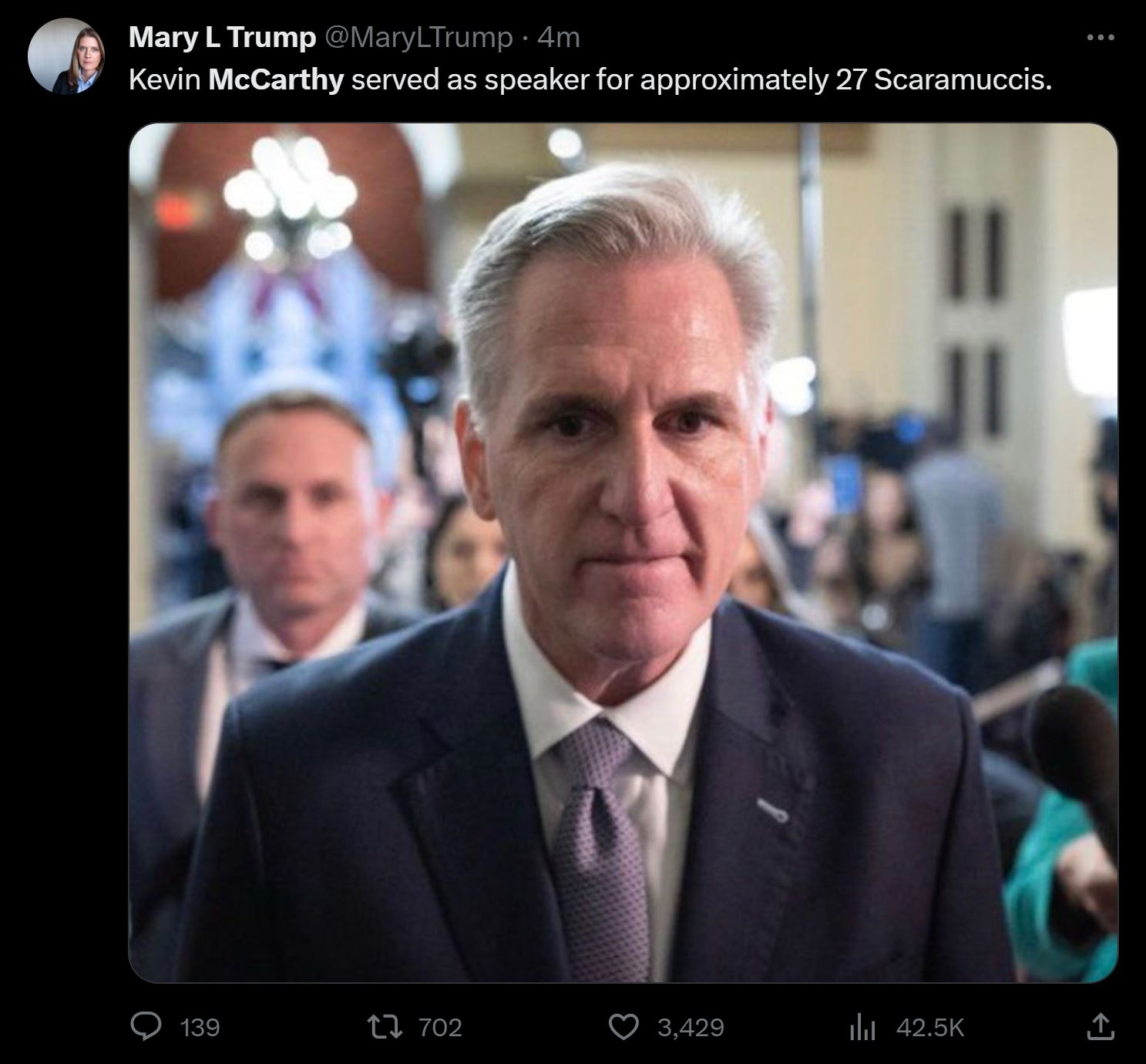 McCarthy was just removed