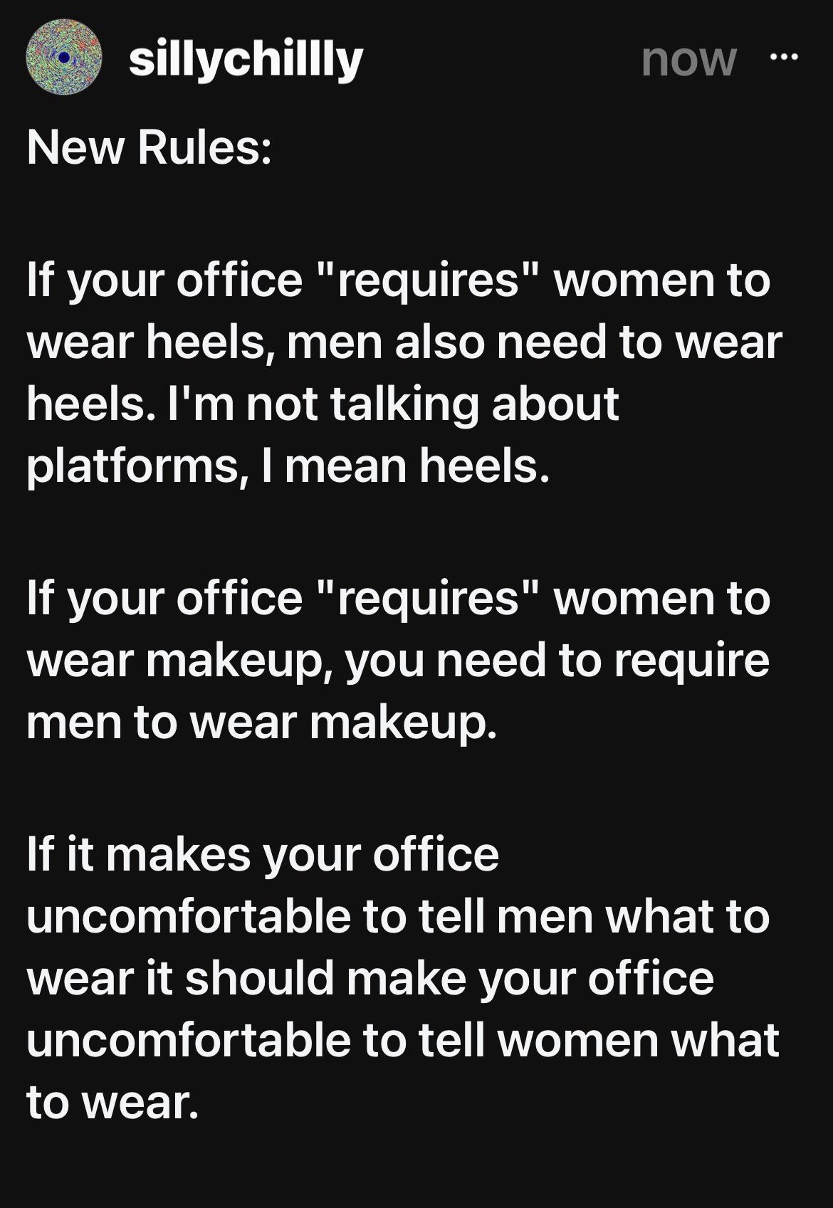 Women Shouldnt N&eacute;ed To Wear Makeup or Heels to be Respected in the Workplace