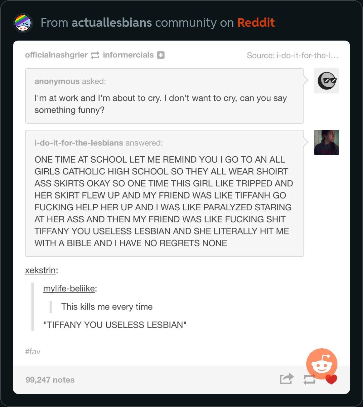 Tiffany you useless lesbian!