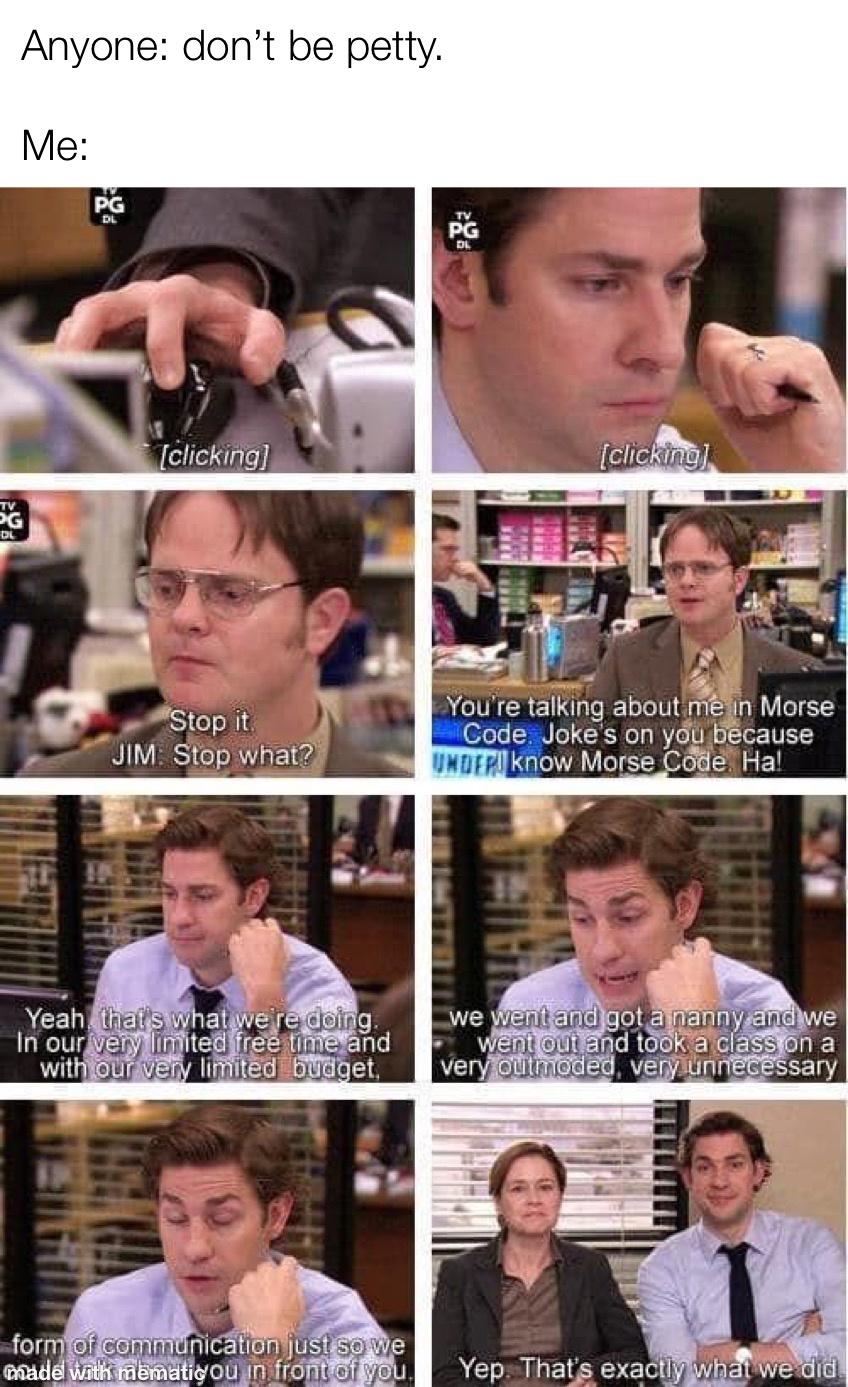 The Office Morse code pettiness