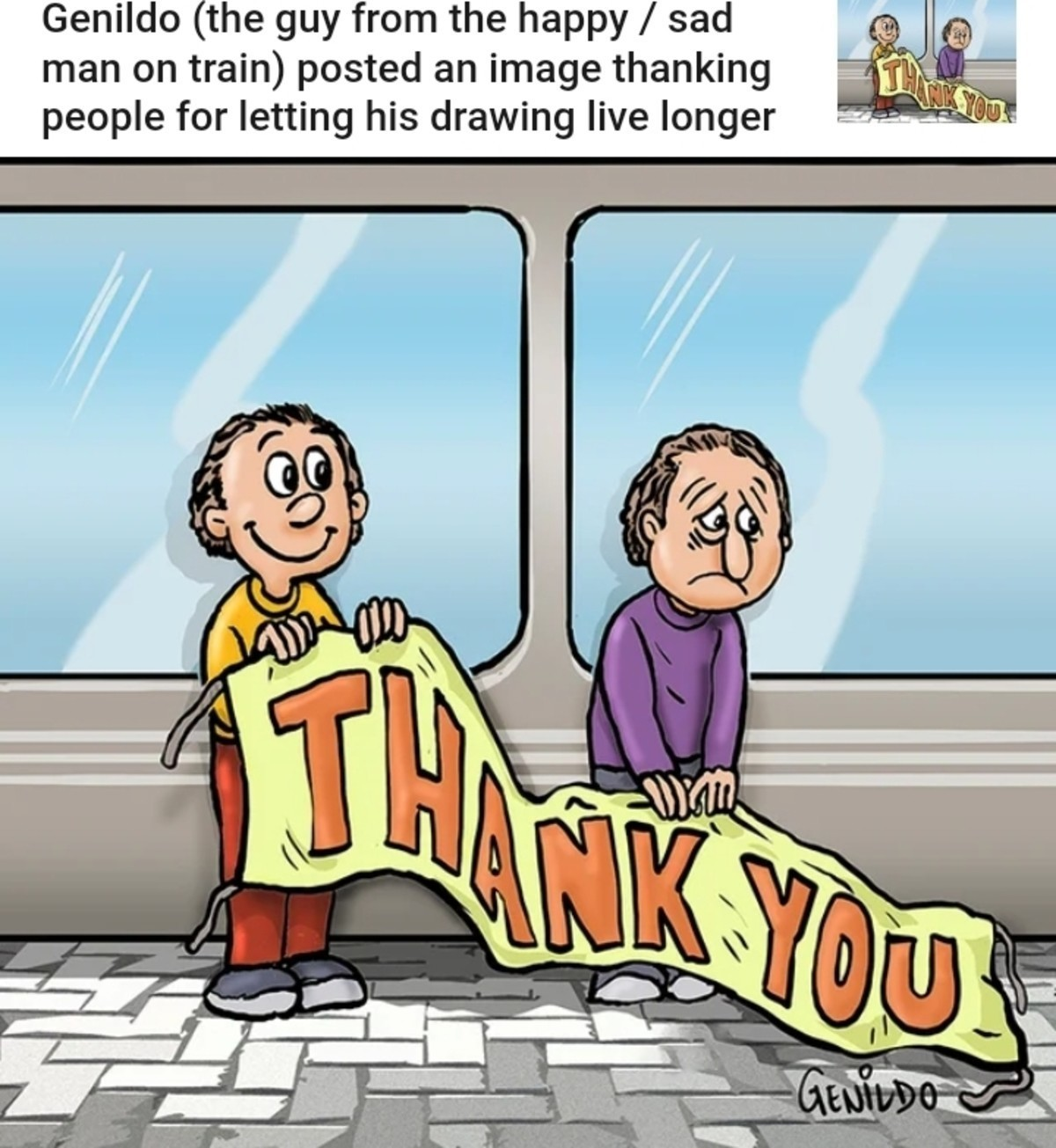 It's awesome to see the artist respond to all of the meme's they spawned from their creation.