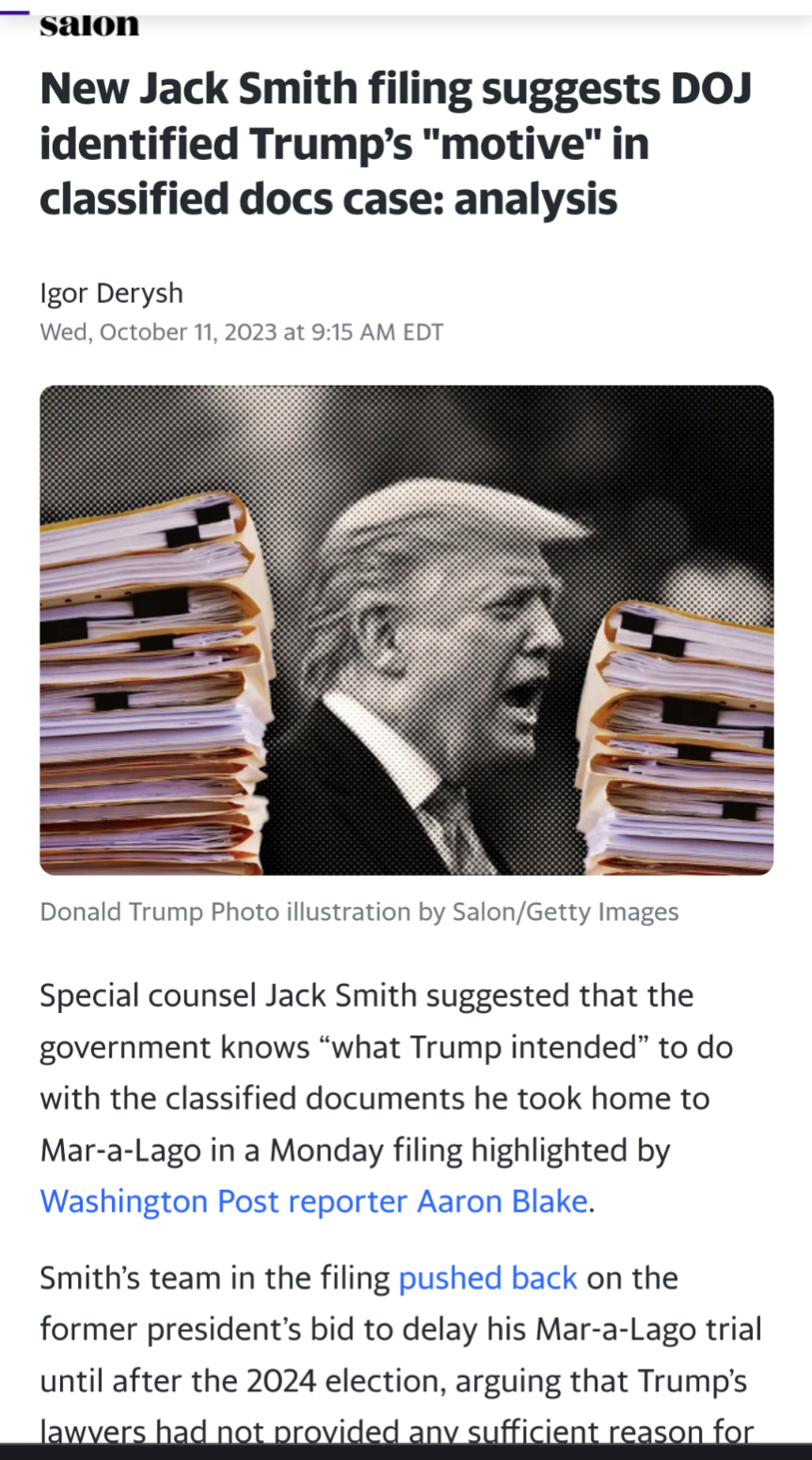 I figured it was espionage, grift, blackmail, extortion, the downfall of the USA for the benefit of Putin...