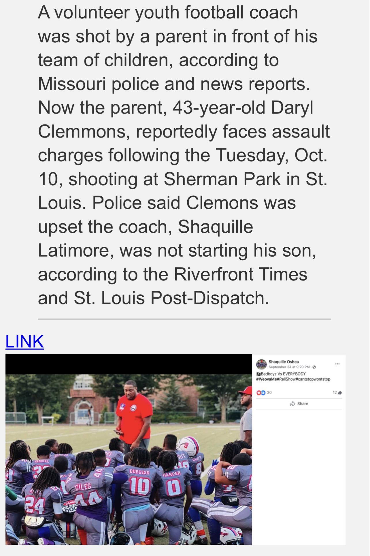 Well, did shooting the coach work? Did he start your son?