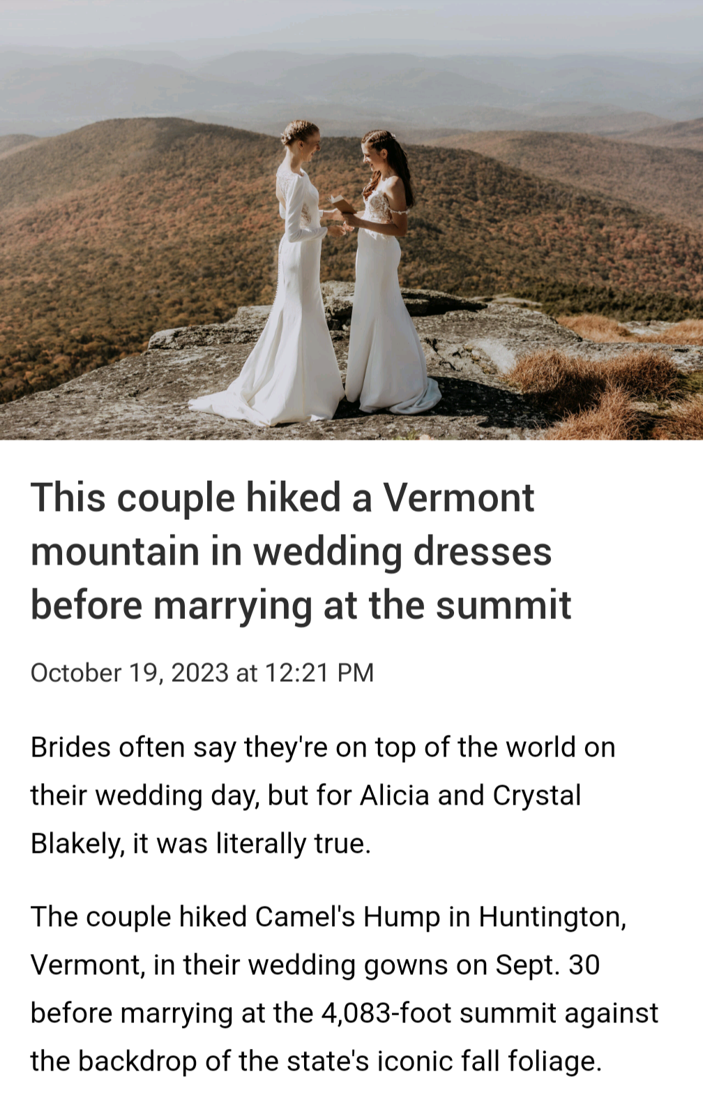 This is the most New England wedding I've ever heard of?