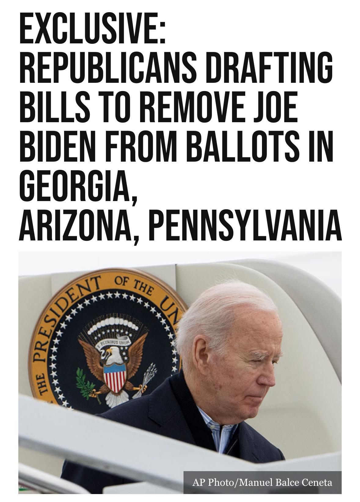 Republicans begin attempts to remove Biden from ballots in 3 States