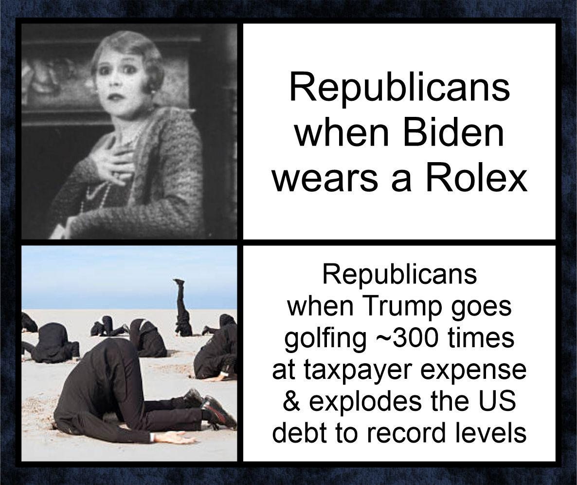 Golfing, often at his own resorts, on your tax dollar.