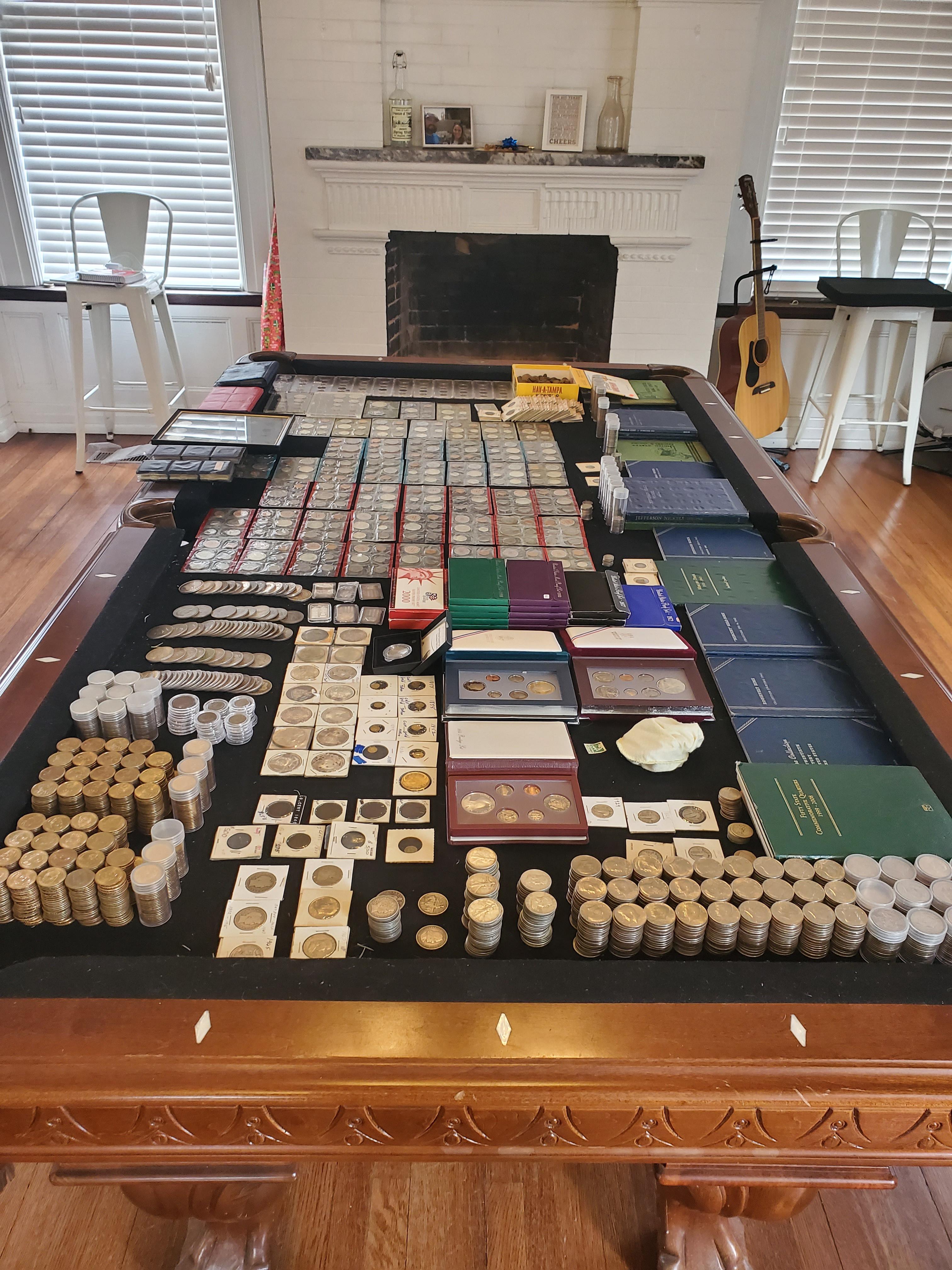 I told my mother I was starting a coin collection.  She says, "your grandfather collected coins.  I've got some boxes in the garage if you want them.  ???