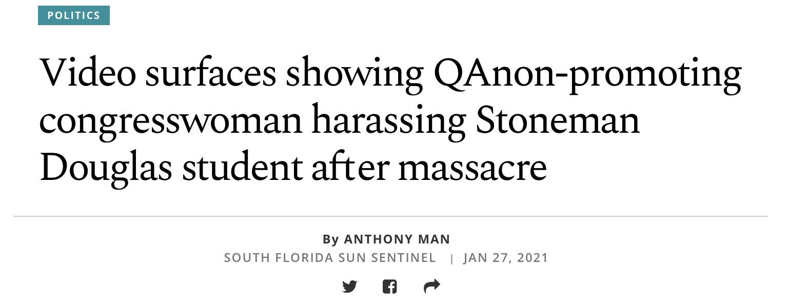 POS Marjorie Taylor Greene harassing school shooting survivor