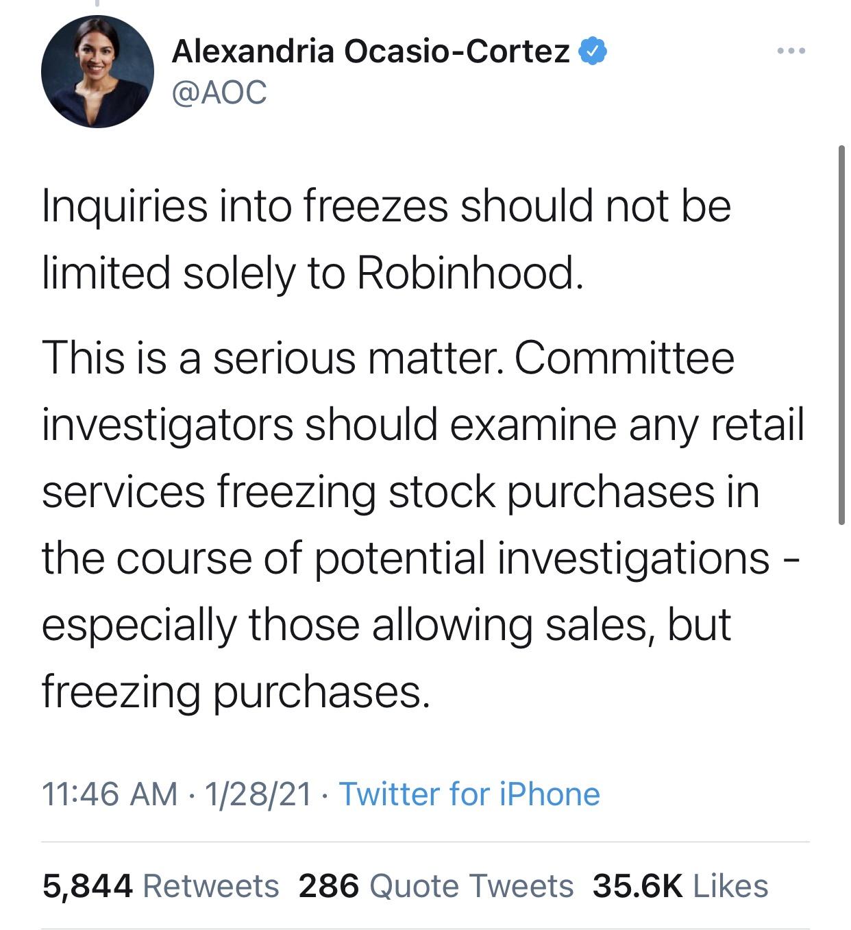 Robinhood is manipulating the markets. We need more congressional support