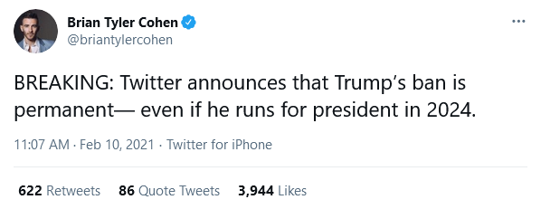 Trump getting permaban on twitter