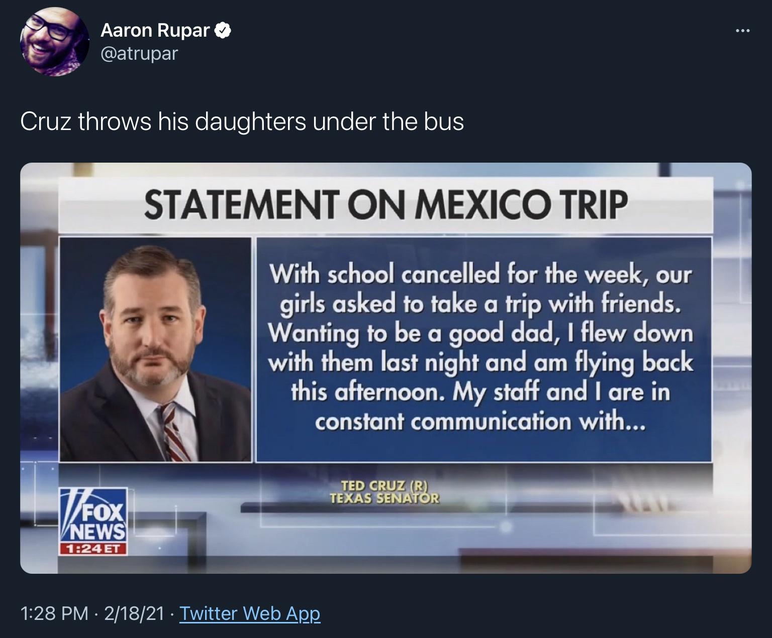 It blows my mind a dad would￼ blame his daughters that way￼, then again it&rsquo;s Cruz￼ so I don&rsquo;t know why I am surprised￼