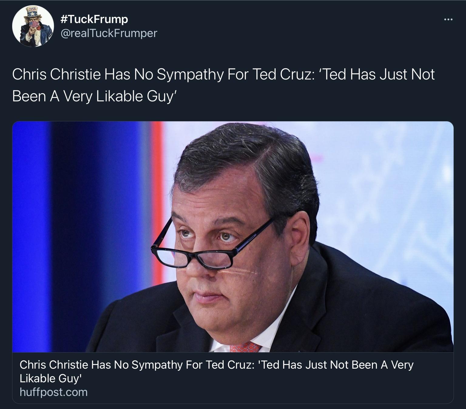 The award for unintentional irony goes to Chris Christie discussing Ted Cruz￼&rsquo;s likability.