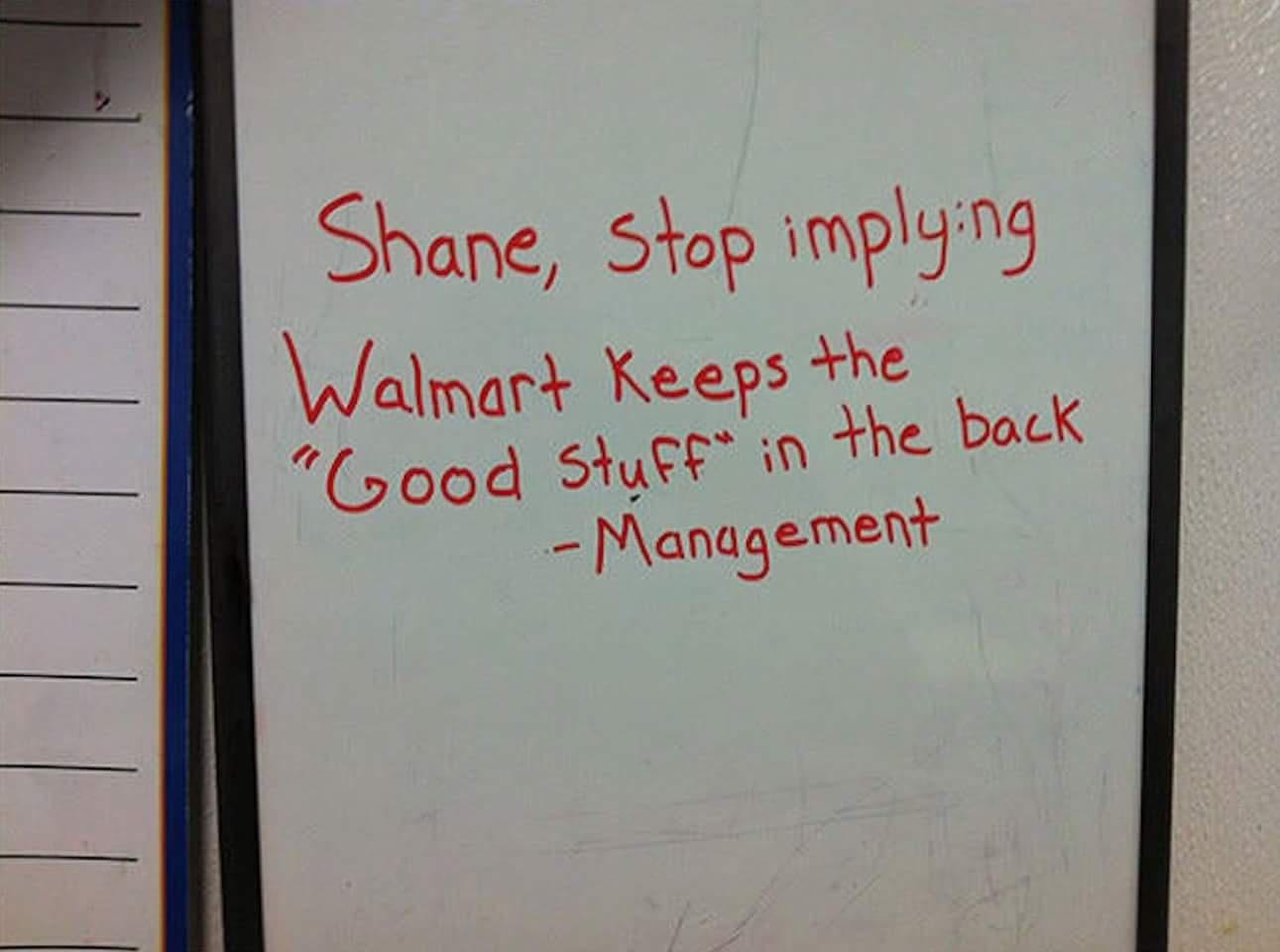 12th favorite goes to Shane, Employee Extraordinaire