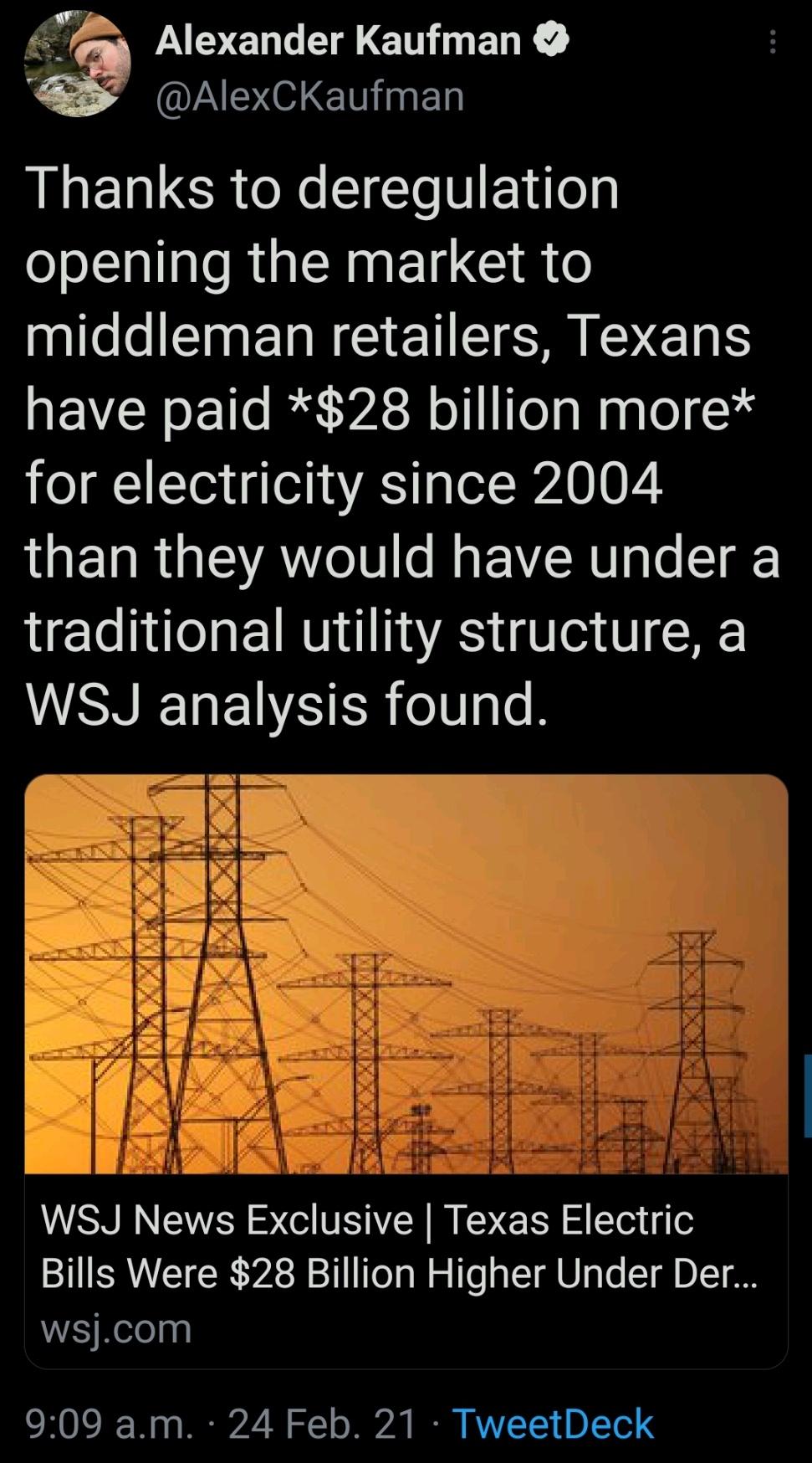 Look at that, "deregulated, free market capitalism" costs consumers WAY more.  Weird.