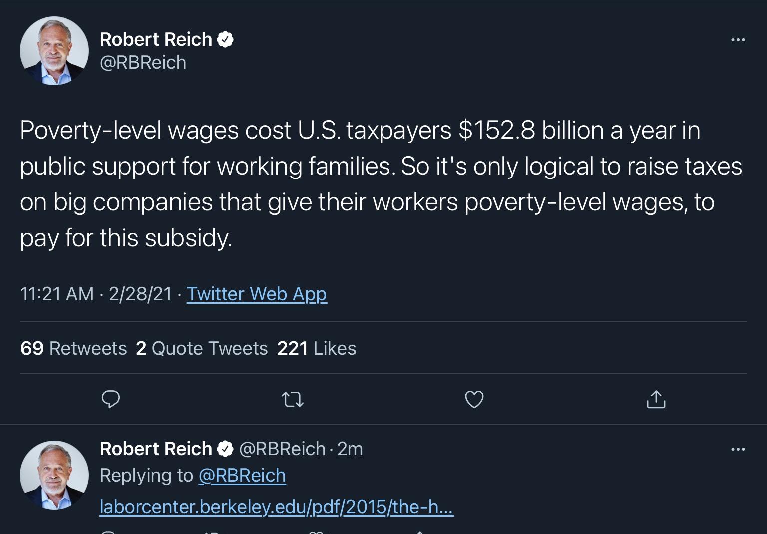 Logical solution to poverty level wages without raising money wage