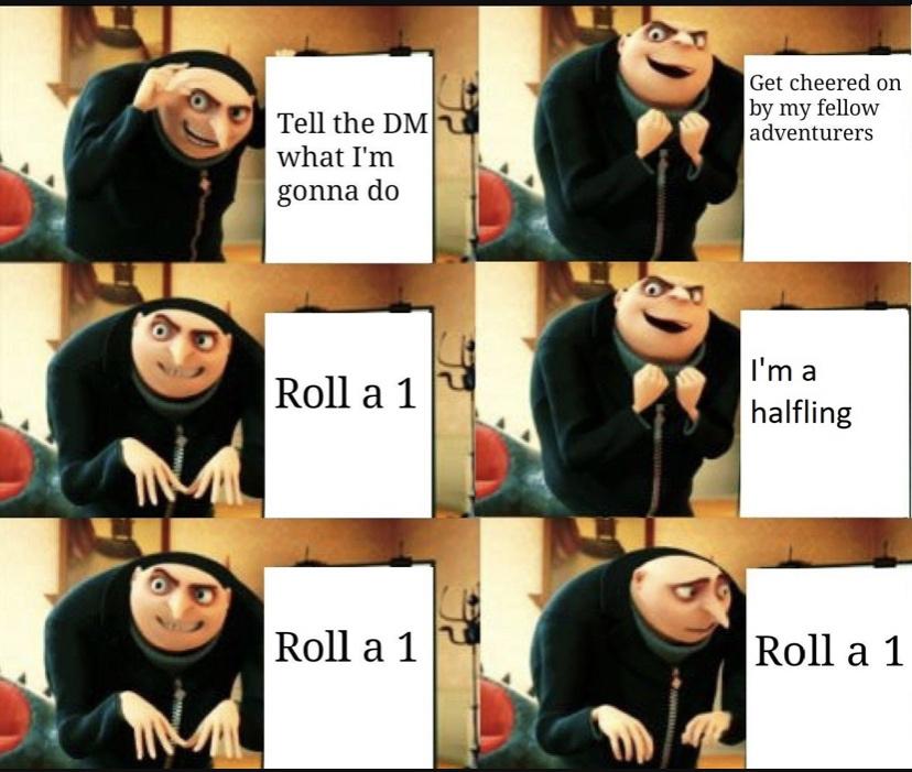 5000 Updoots, reposting a mix of my DND memes