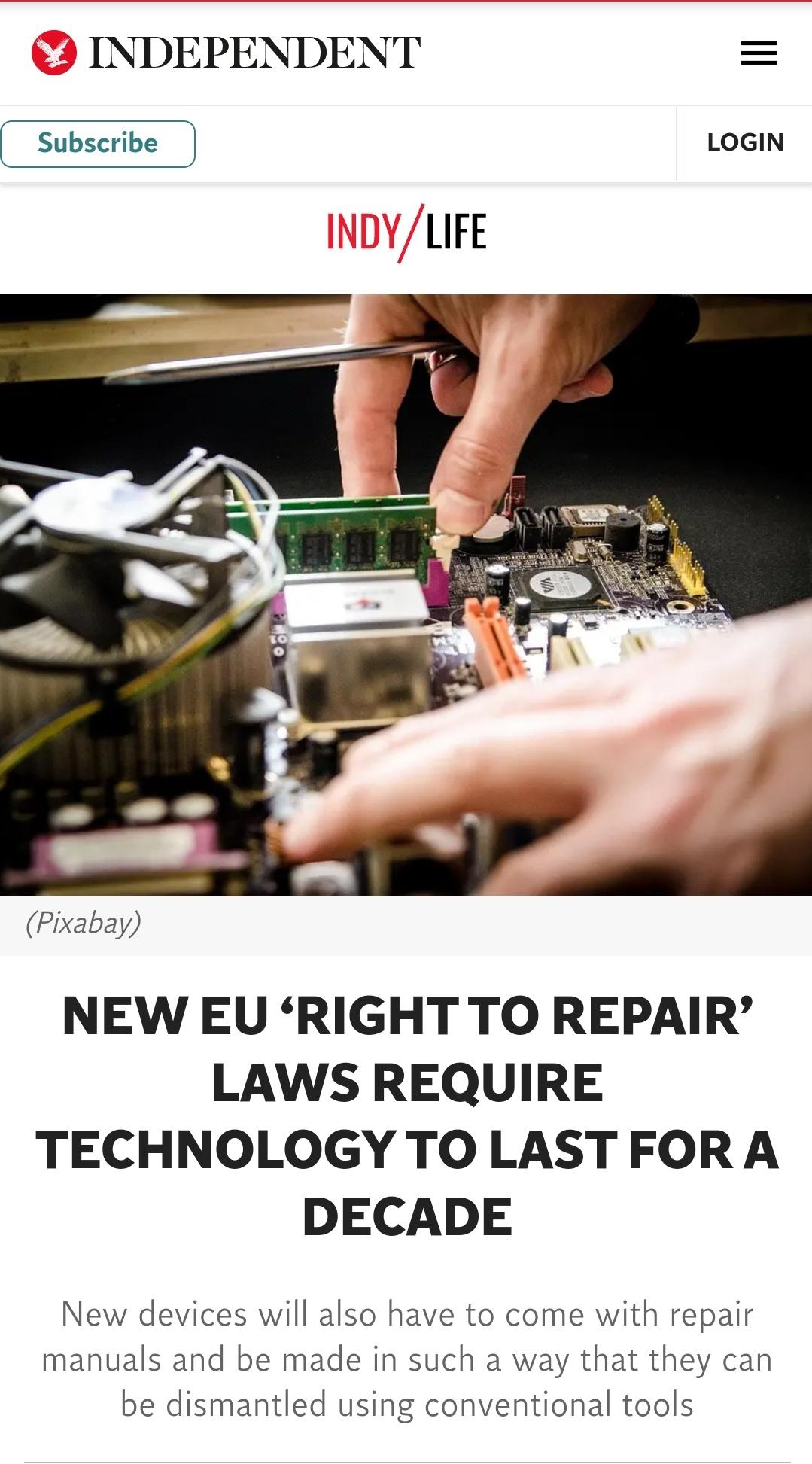 How the European union wants to reduce electrical waste and get rid of planned obsolescence.