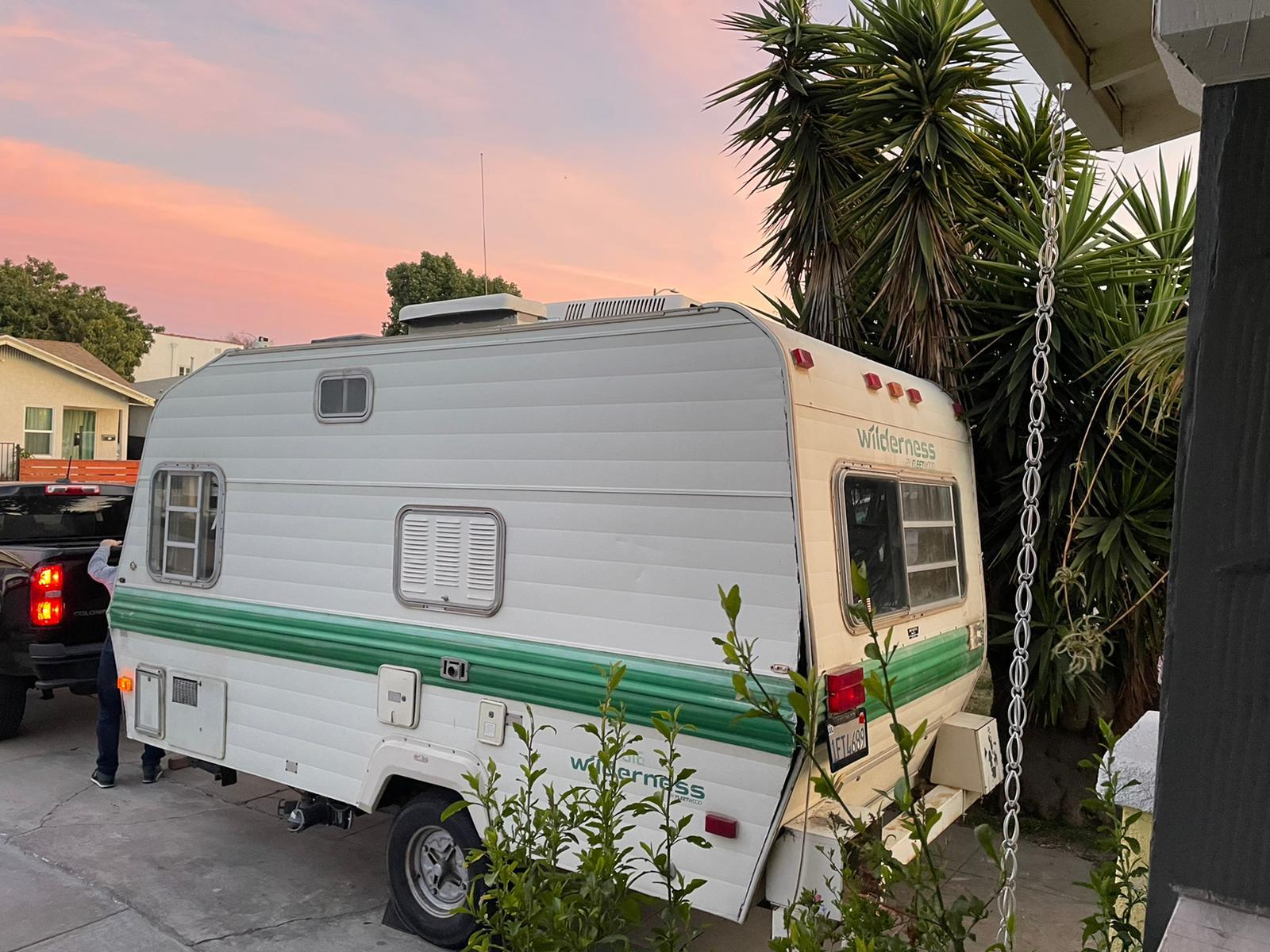 I actually did buy this old camper and I'm turning it into a... camper. So relevant! It's gross inside.