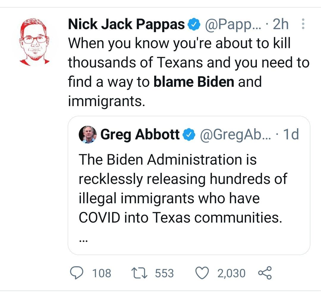 Sure, Greg. Sure. THAT'S what's going to cause a surge in Texas COVID deaths.