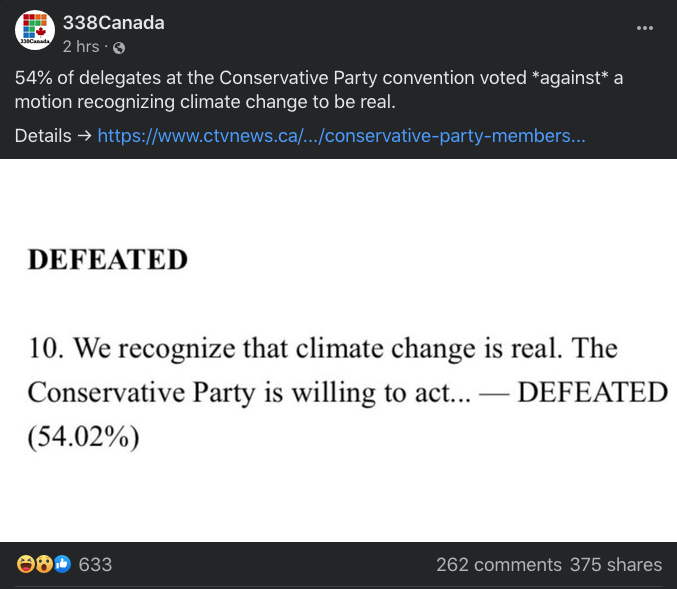 Canadian Conservatives, the party of environmental crime