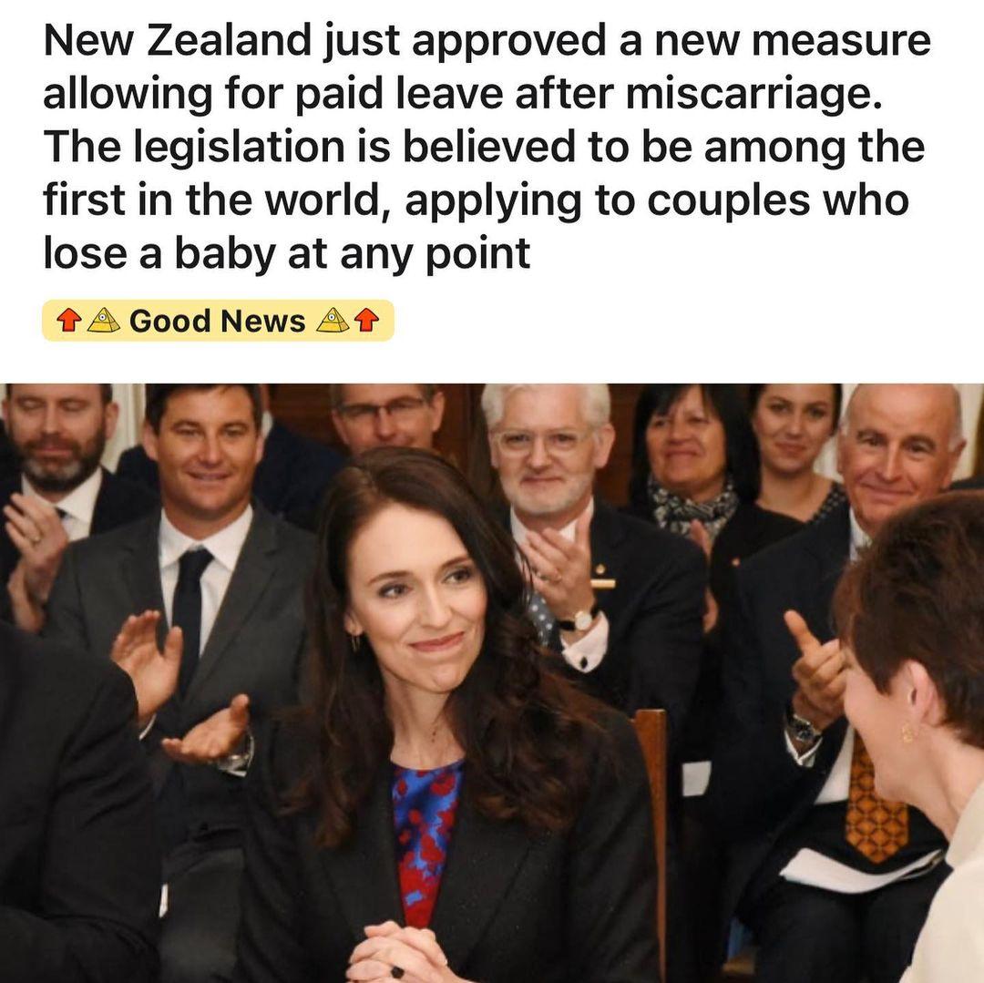 NZ approved a new measure allowing paid leave for couples who suffer a miscarriage