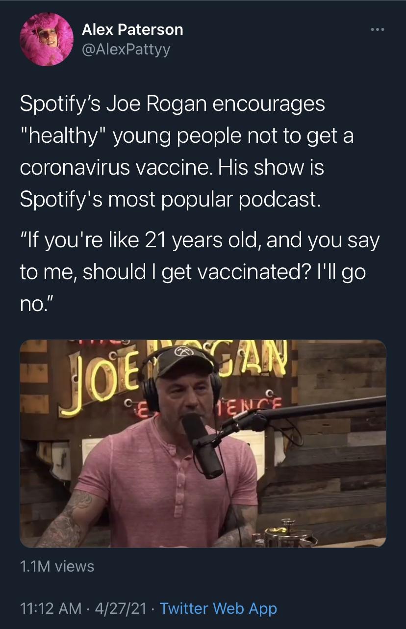 Joe Rogan is NOT a doctor and you should NOT take any health advice from him