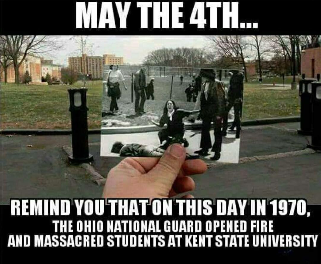 Of the 4 killed, 2 of them were simply walking to class. Not even protesting.