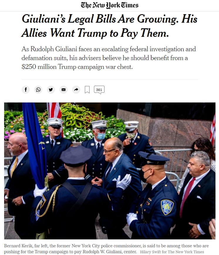 Giuliani Gets in a very long line...