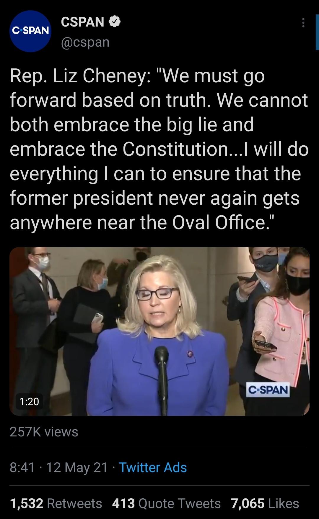 Liz Cheney has a scrap of integrity.