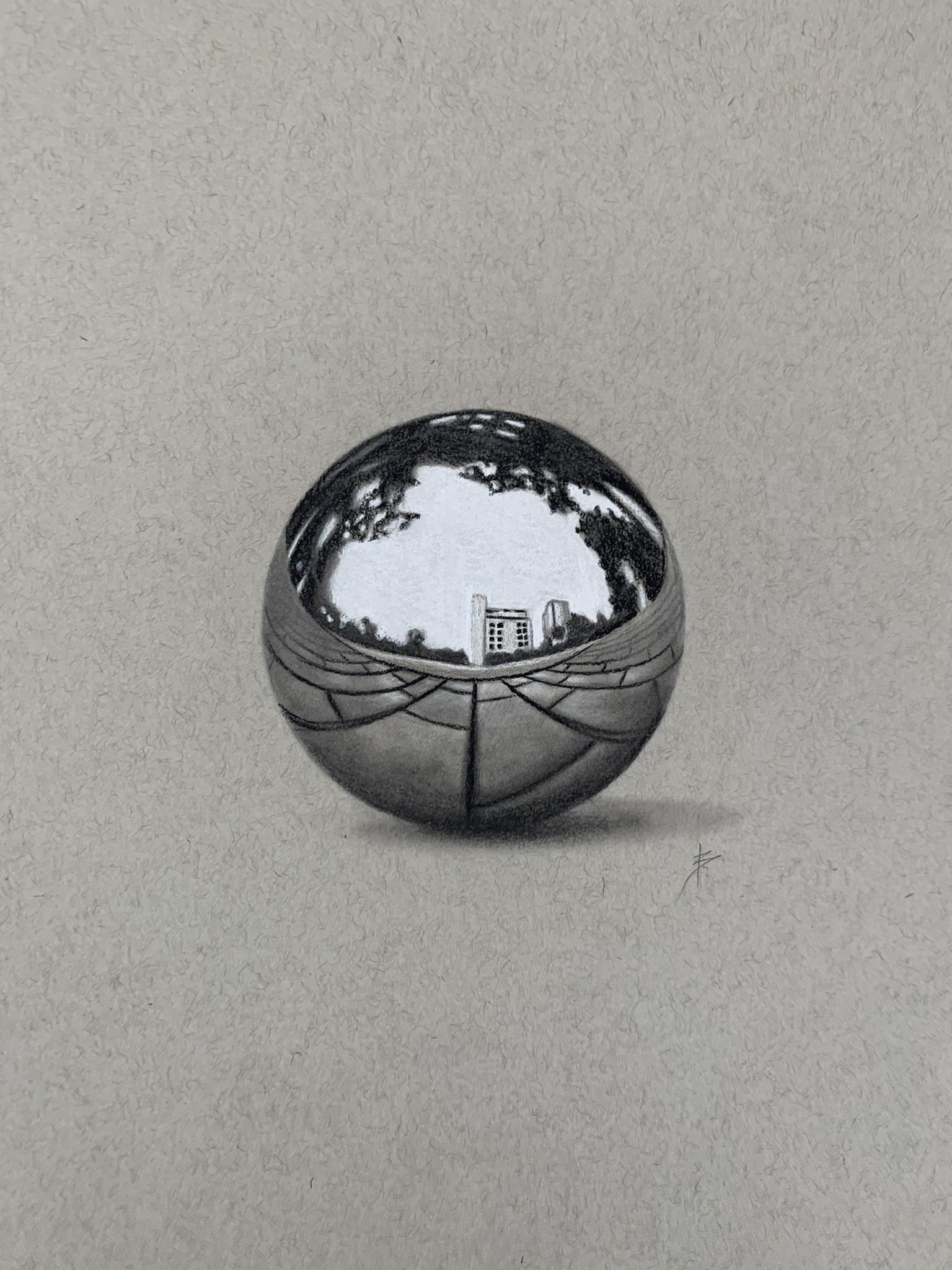 My drawing of a metal ball