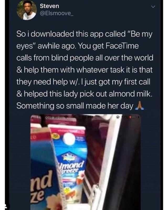 &ldquo;Be my eyes&rdquo; app, it exists&hellip;.