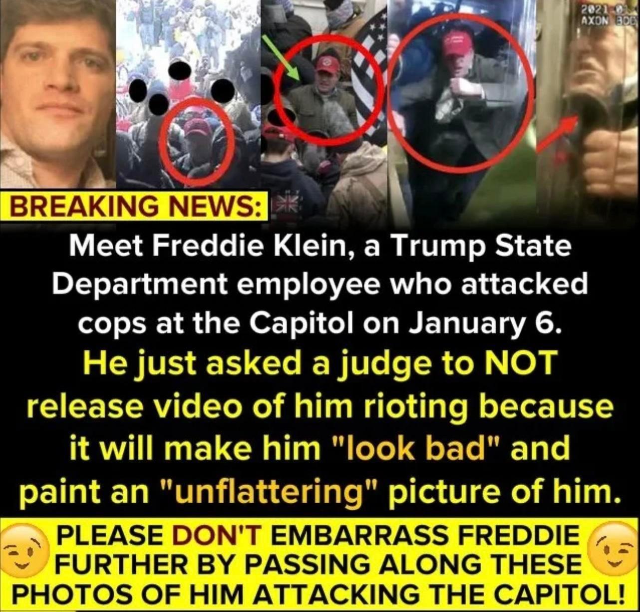 Poor Freddie Klein and his publicly recorded act of treason...