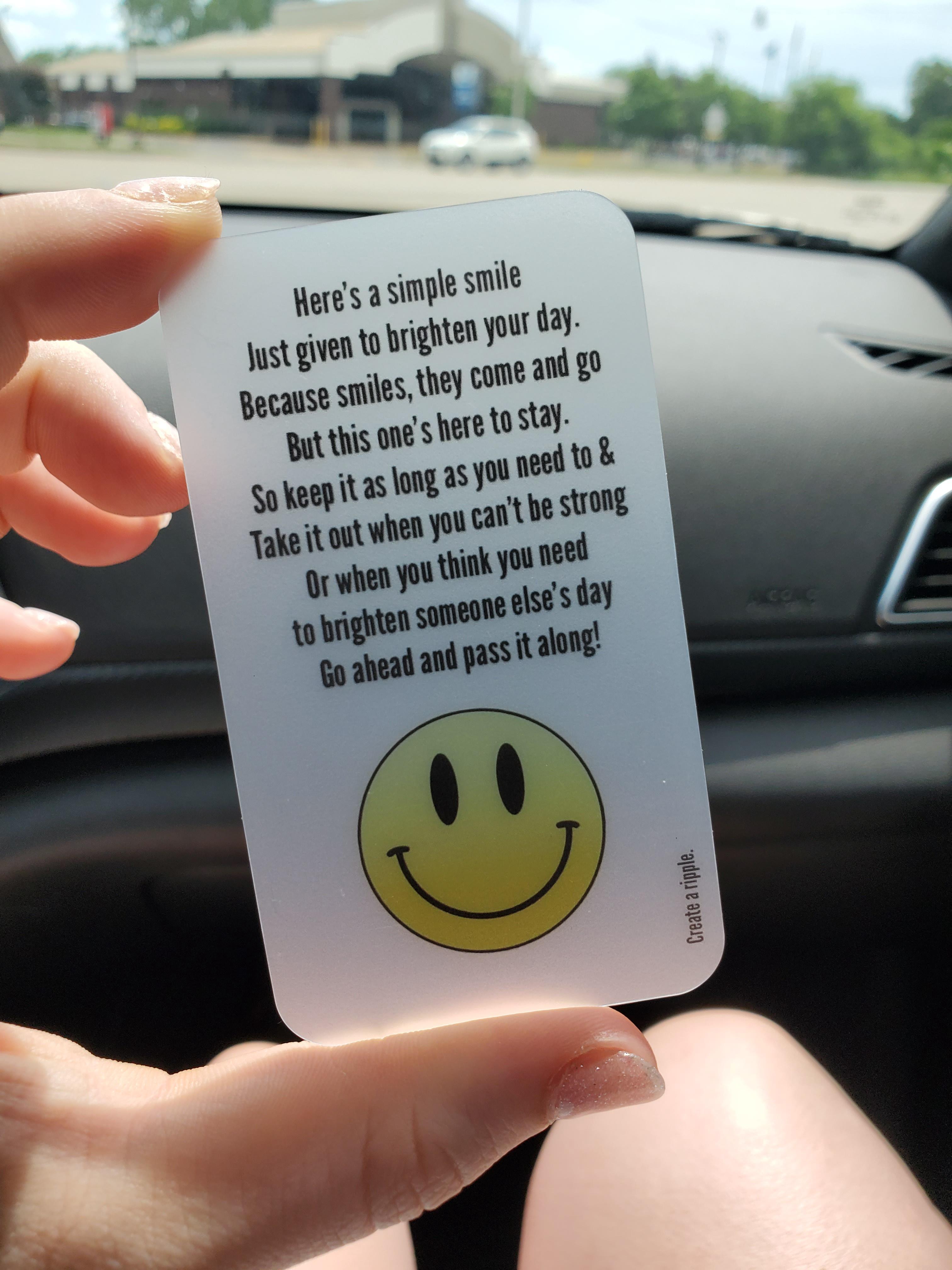 Left on our car - just what we needed!!