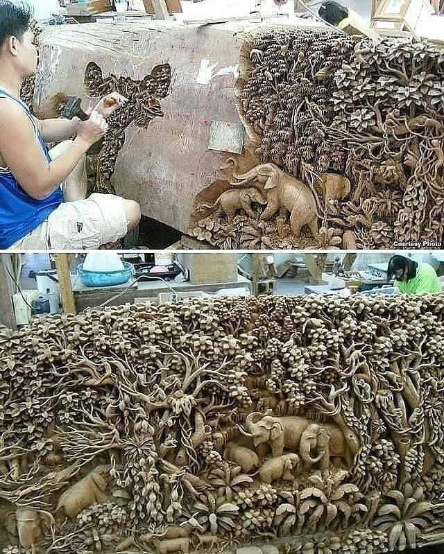 Wood carving art
