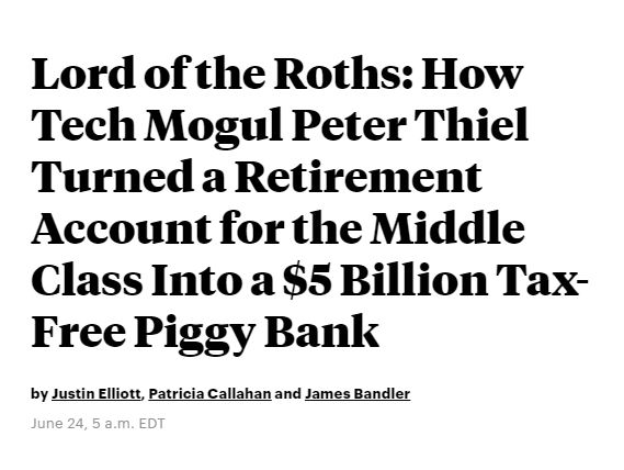 Last week ProPublica broke the news about how uber-rich avoided taxes by not realizing gains (selling stock). Today ProPublica exposed how some of them will sell the stock and still not pay taxes