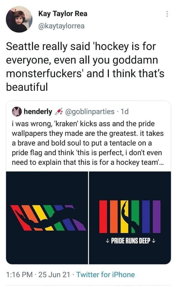 Monsterfuckers have a place at pride too, especially if they play hockey